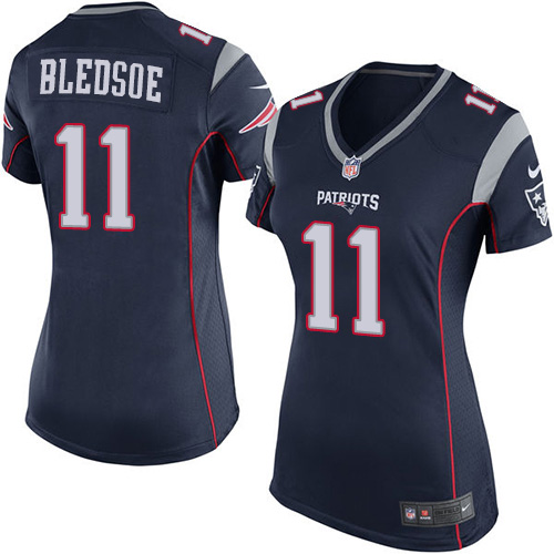 Women's Game Drew Bledsoe Nike Jersey Navy Blue Home - #11 NFL New England Patriots